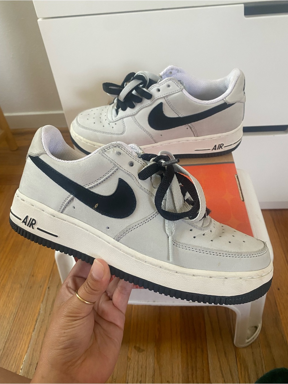Nike Kids Low-Top Sneakers in White and Black